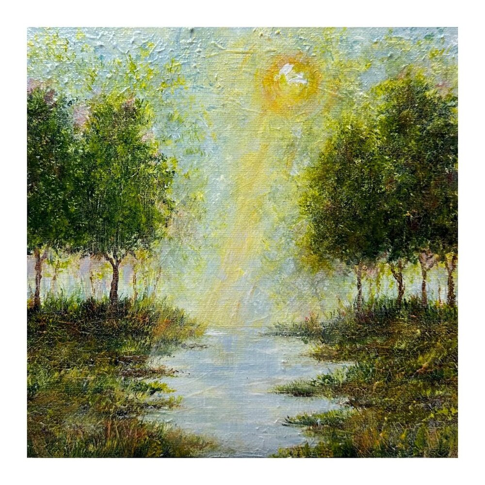 Heaven Above: Beautiful 8" x 8" Acrylic Nature Painting